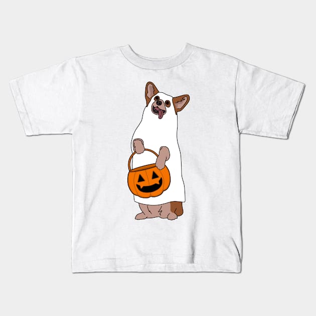 Halloween Corgi Kids T-Shirt by kaileyryan